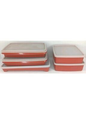 VTG Lot Of 5 TUPPERWARE Sandwich Deli Keeper Containers 1292-8, 1458-8, 816-18